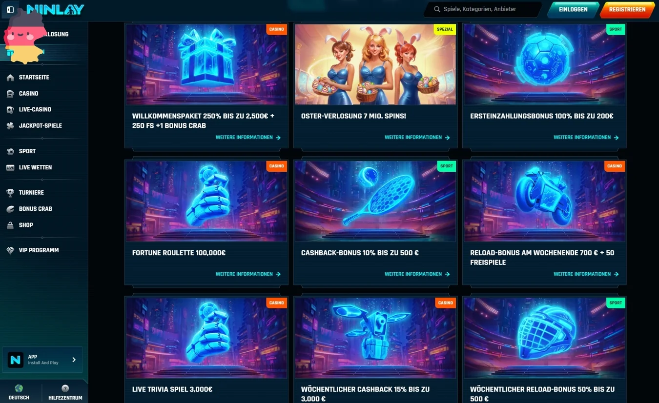 Ninlay Casino Bonus